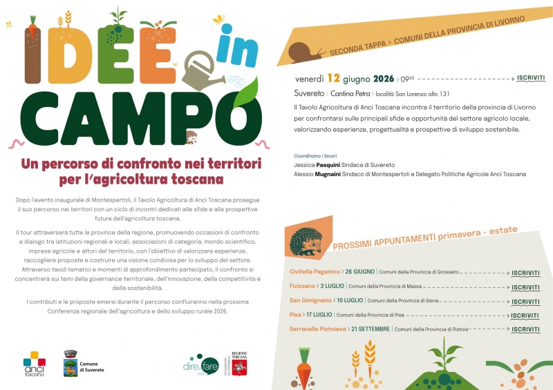 Agricoltura, a Suvereto una tappa del percorso �Idee in Campo� promosso da Anci Toscana
