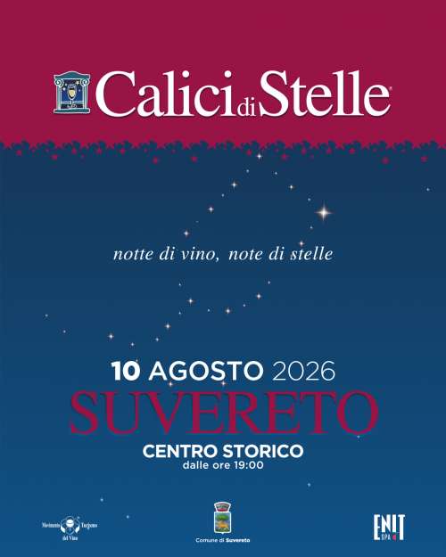 Calici di Stelle 2026: a Suvereto una serata tra grandi vini, sapori del territorio e la magia della notte di San Lorenzo