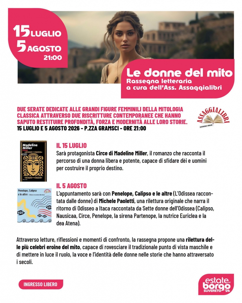 Le donne dell\'Odissea prendono la parola: a Suvereto si conclude la rassegna estiva di Assaggialibri