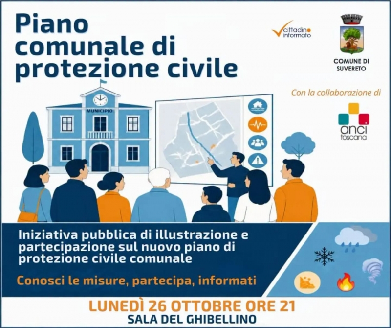 Protezione civile, luned� 26 ottobre un incontro per conoscere i rischi e affrontare le emergenze