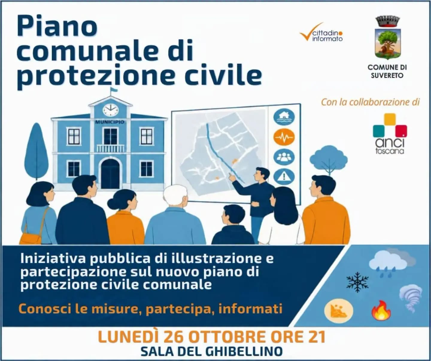 Protezione civile, luned� 26 ottobre un incontro per conoscere i rischi e affrontare le emergenze